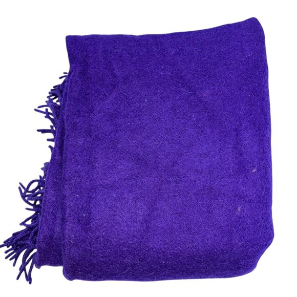 Purple wool Full bed blanket - Picture 3 of 5